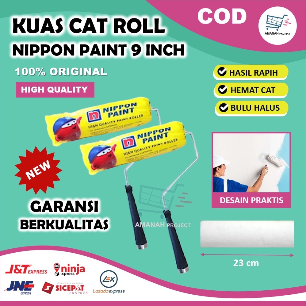 Jual Kuas Roll Rol Alat Roller Koas Cat Tembok Dinding Minyak Motif Paint Roller Nippon Inch