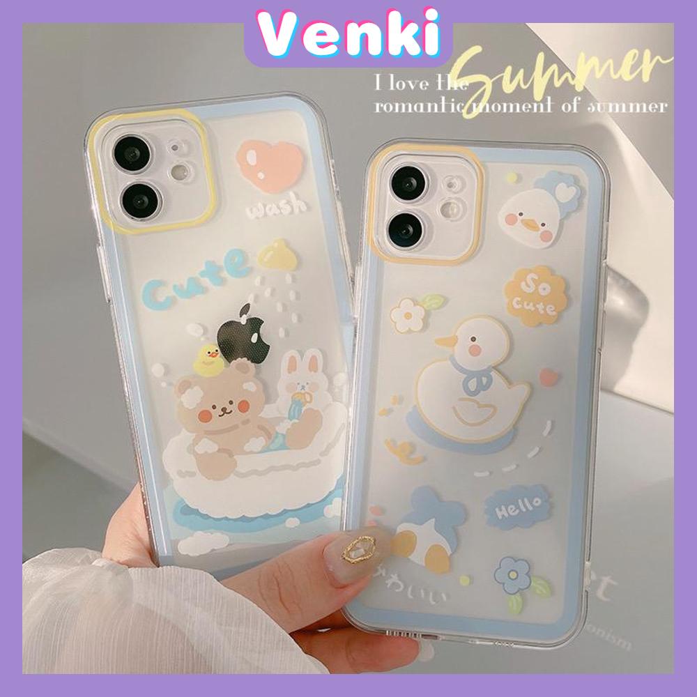 Soft Case Silikon Tpu Transparan Motif Beruang / Bebek Untuk Iphone 13 Pro Max / 12pro / Max / 11 / 7p / 8p / Xs / Xr / Xsmax / 7p / 8p / X