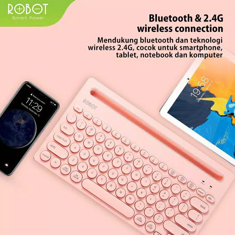 Robot KB10 Multi Device Connection Bluetooth Wireless Keyboard