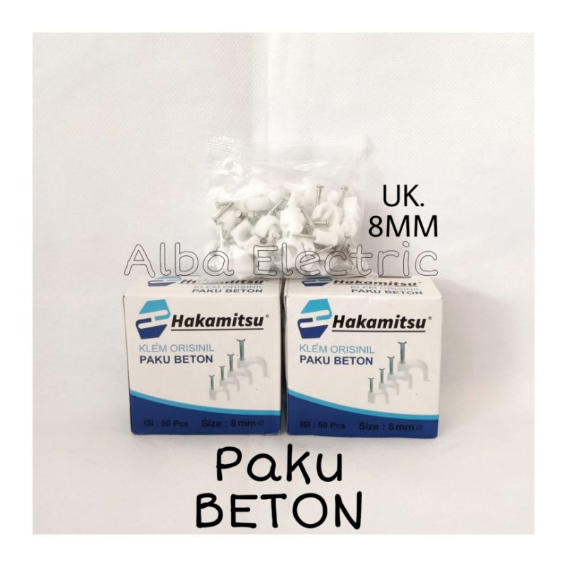 Klem kabel paku beton 6mm - 10mm HAKAMITSU/klem kabel pake beton 10mm/klem kabel paku beton 9mm