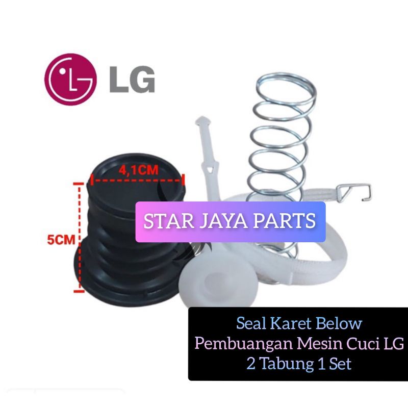 1 SET SEAL KARET PEMBUANGAN MESIN CUCI LG 2 TABUNG