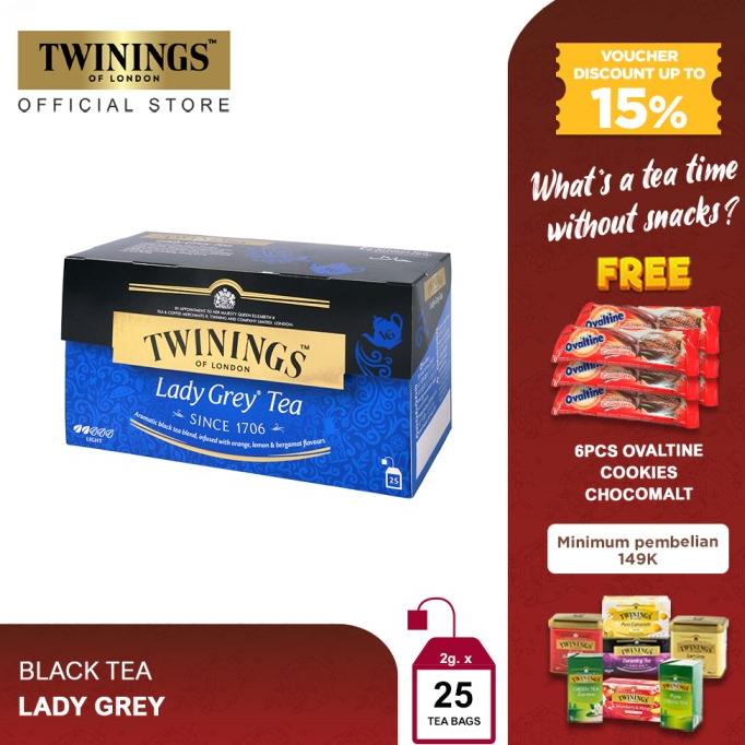 

[ COD ] Twinings Teh Celup Lady Grey Tea 25x2gr PROMO SPECIAL Kode 303