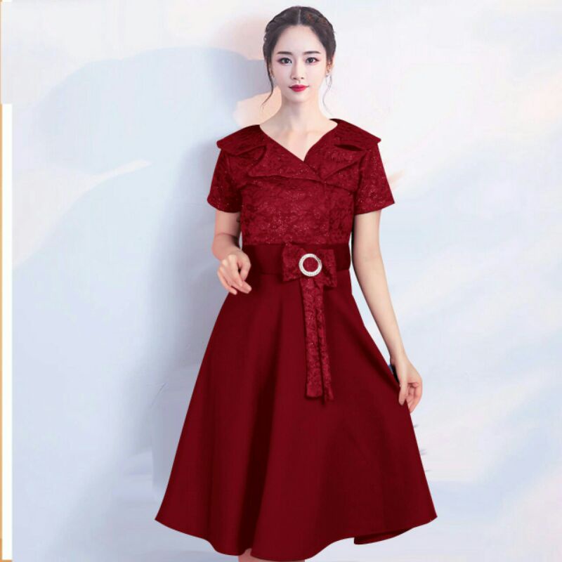 ISG√Dress wanita yuna ukuran L / dress wanita model terbaru / dress wanita lengan pendek / dress fas