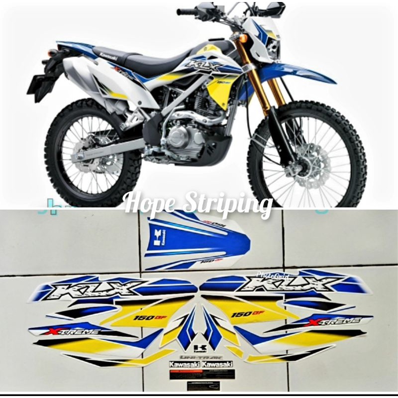 Striping Kawasaki KLX bf SE Extreme 2017 Kuning biru