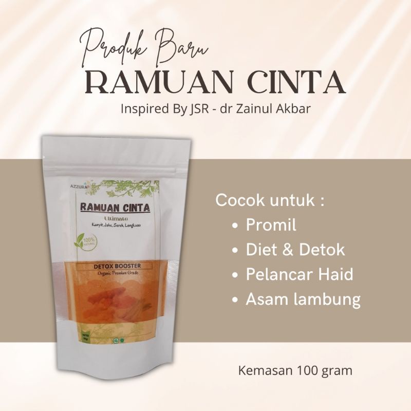 Ramcin Kemasan 100gr,  RAMUAN CINTA ULTIMATE REMPAH RIMPANG DETOX TUBUH RAMUAN CINTA
