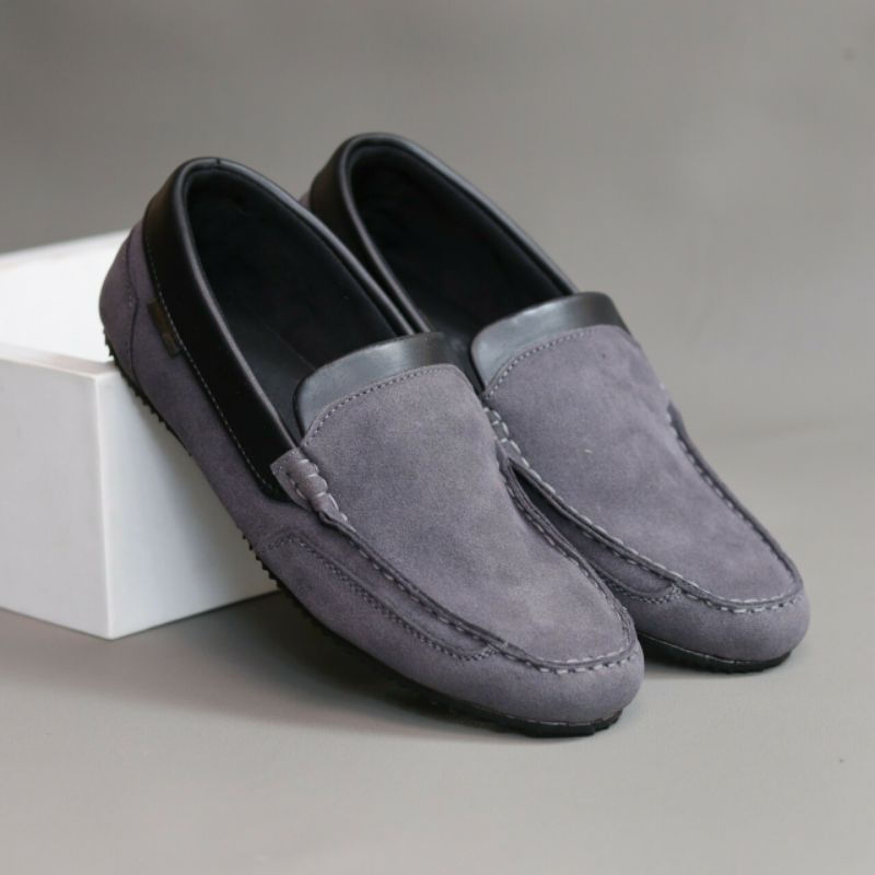 KILLIAN | Sepatu Kasual Pria Slip On Santai Kulit Suede Pansus Santai Trendi