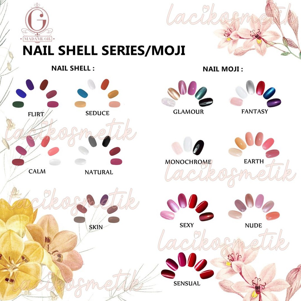 ✨LACIKOSME✨ MADAME GIE NAIL MOJI / N-MOJI SHEEL MATTE (1 SET ISI 6 PCS)