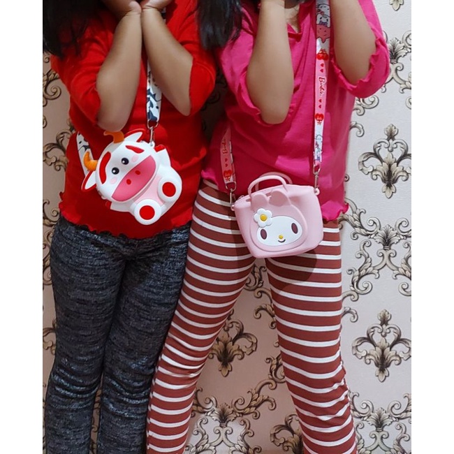 Tas pop it anak selempang rubber jelly import