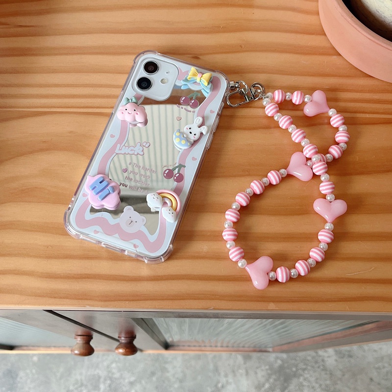 Case Motif Kartun Hati Warna Pink Untuk IPhone 11 12 13 PRO X XS MAX XR 7 8 PLUS