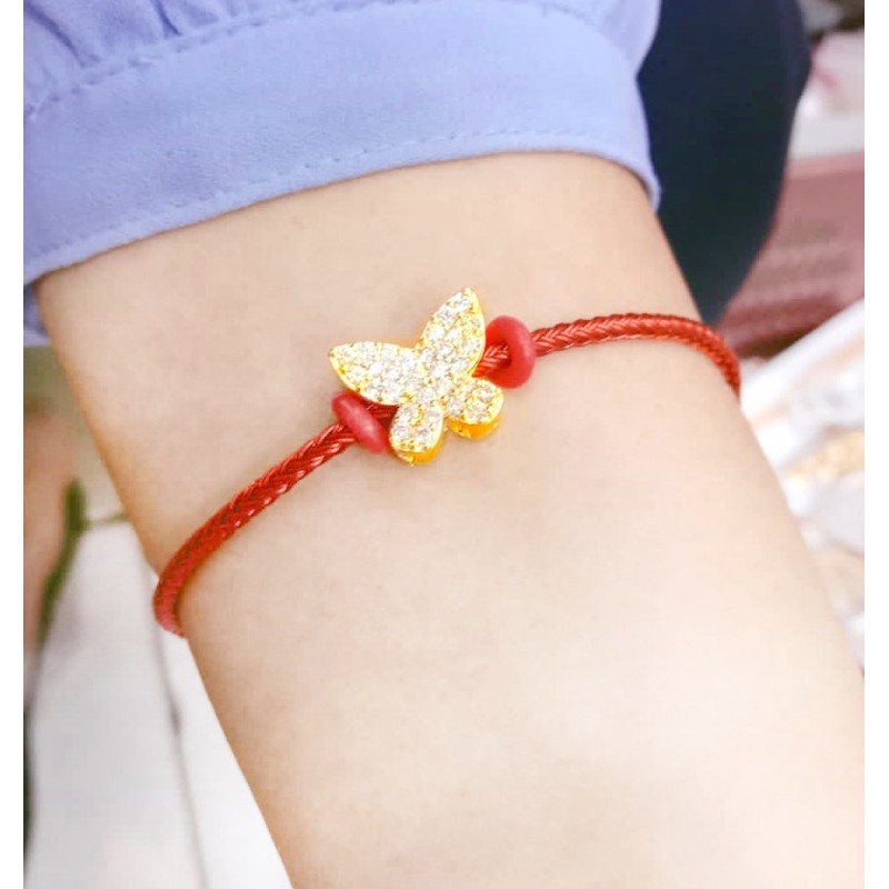 gelang tangan wanita //gelang kawat variasi charm lapis emas kupu kupu//gelang