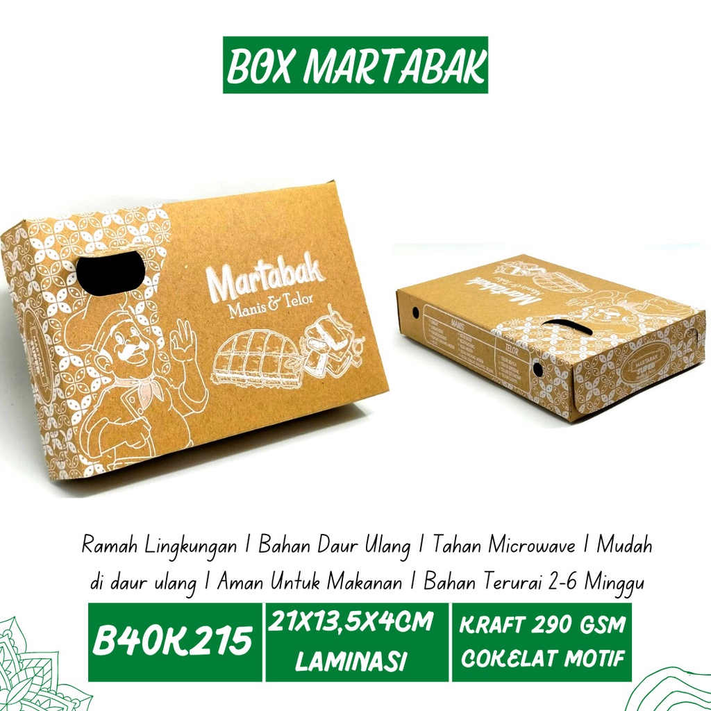 Box Martabak Telor Dus Martabak Manis (B40K215-21X13.5X4 Cm)