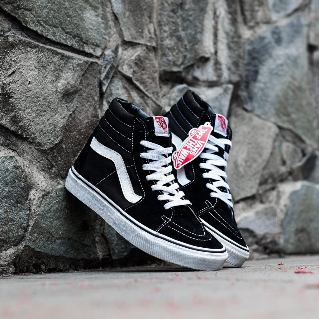 [BNIB] SNEAKERS VANS SK8HI BLACK WHITE SEPATU HYPE SKATEBOARD-5