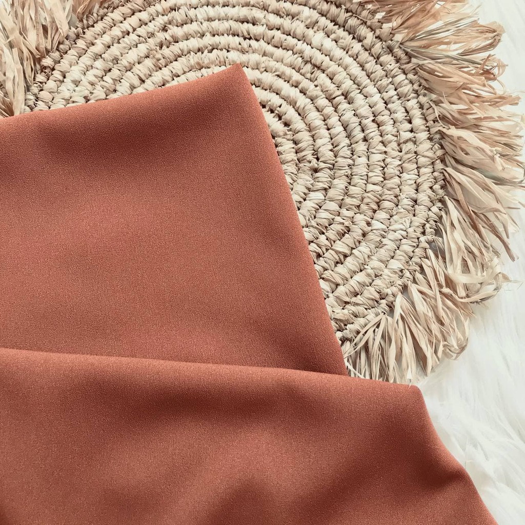 TERMURAH ! 180cmx75cm Pashmina diamond italiano  panjang termurah pashmina basic non instan-Pashmina Teracota