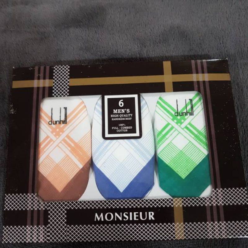 Saputangan Cristian Dior &amp; Elephant Sapu Tangan Katun Handkerchief (6 Pcs)