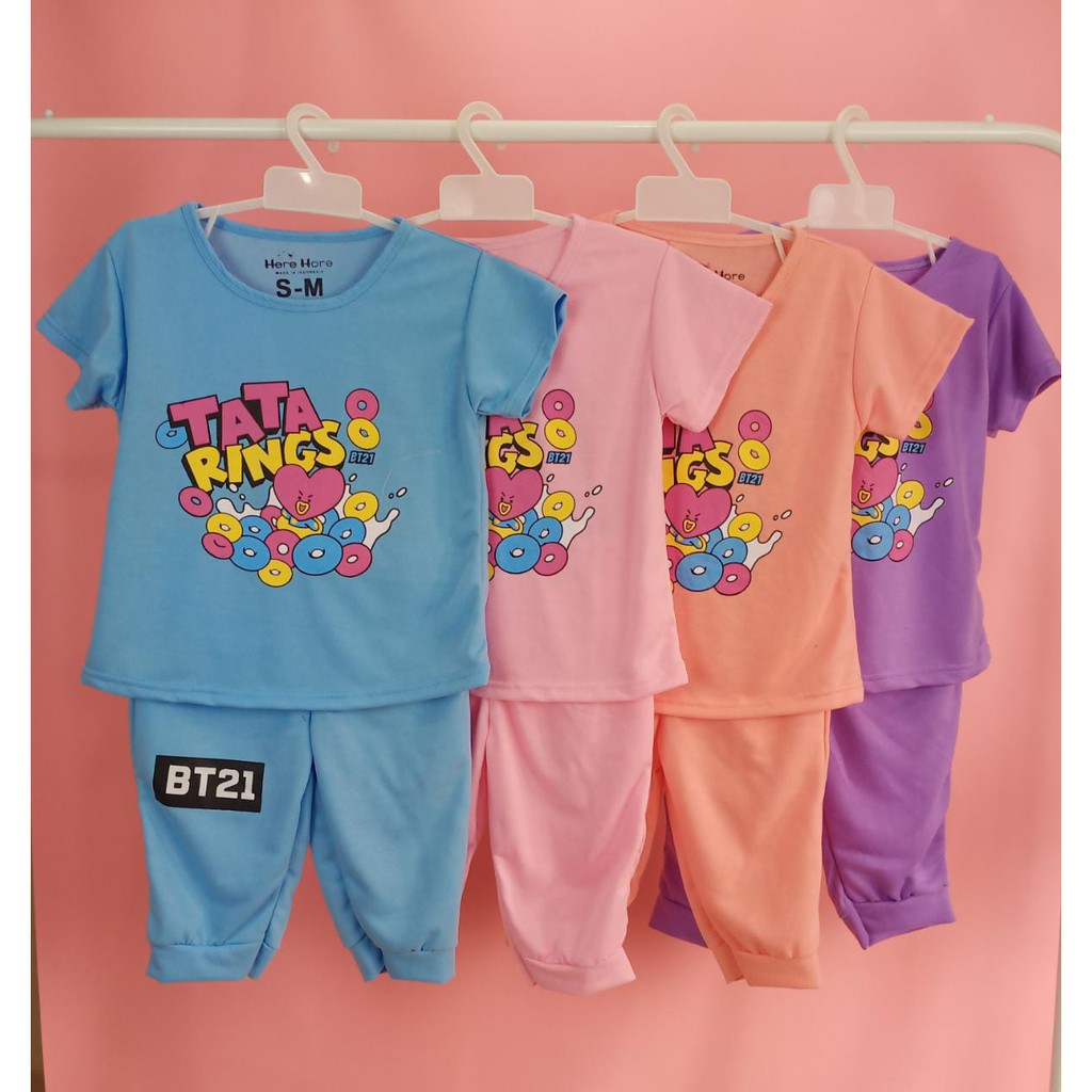 PROMO!! Setelan Baju Anak Motif BTS - BT21 - BTS KOYA - BTS TATA - BTS COOKY'S - BTS CHEESE - baju kaos anak USIA 2 - 5 TAHUN