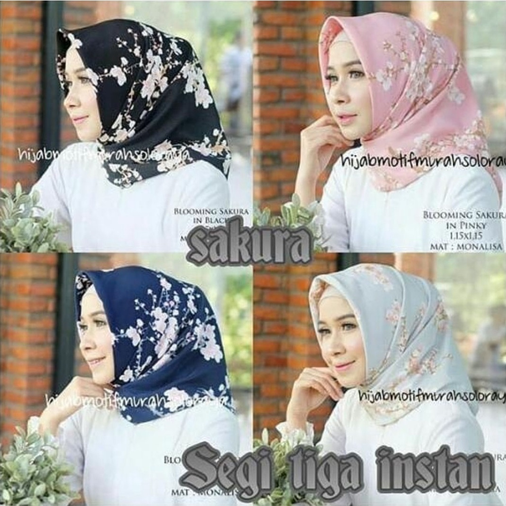 Kerudung Segitiga Instan Monalisa Motif Hijab Instan Segi tiga Motif Monalisa Pasar Hija'b