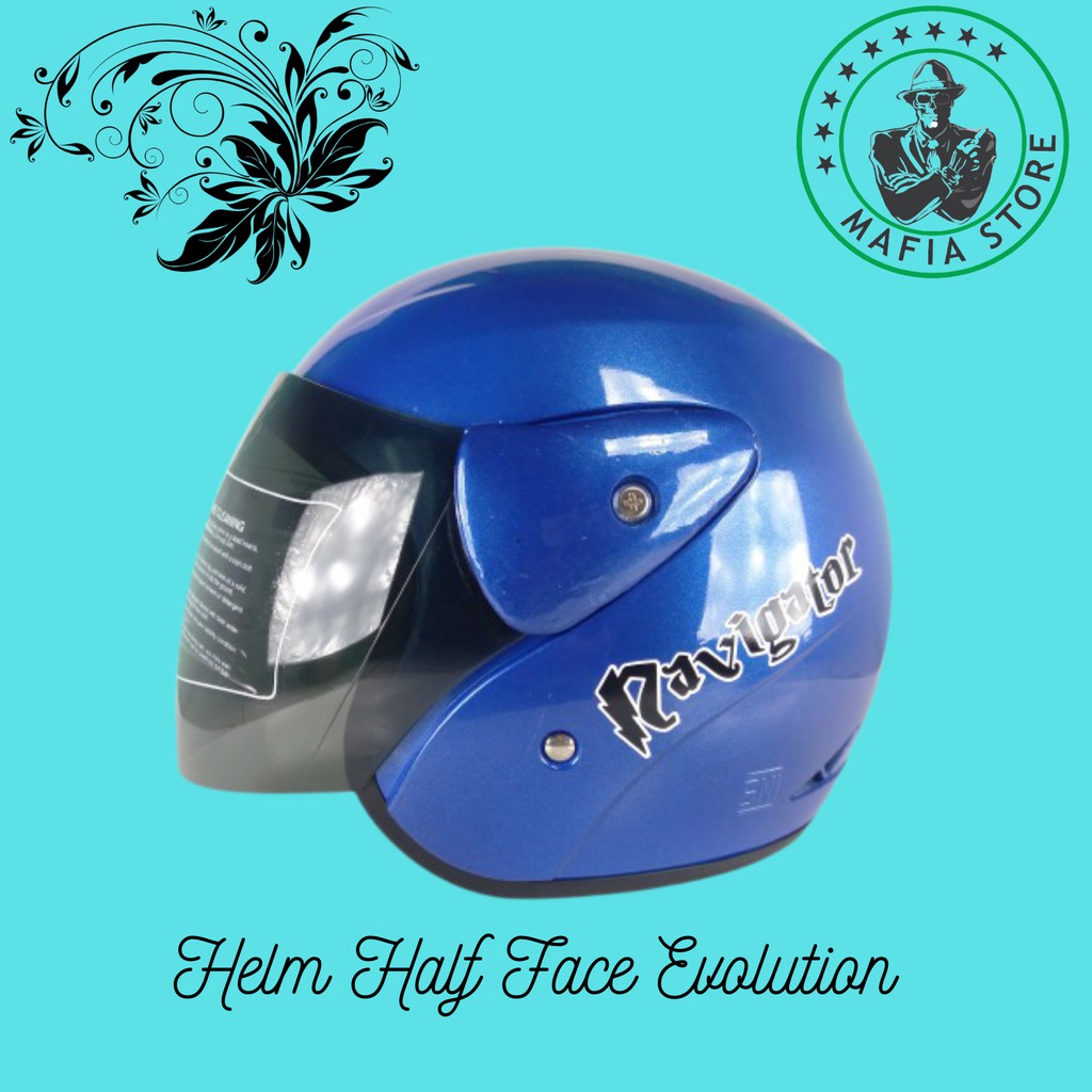 HELM HALF SNI PRIA WANITA CEWEK COWOK KEREN MURAH BERKUALITAS GM WARNA BIRU