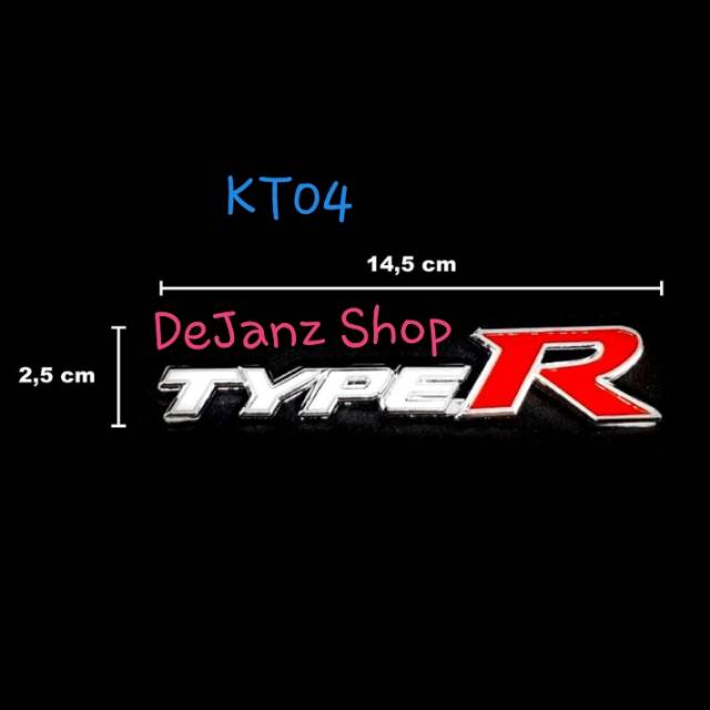 Emblem Stiker Tempelan Logo Sticker Lambang Tulisan TYPE R . Besar
