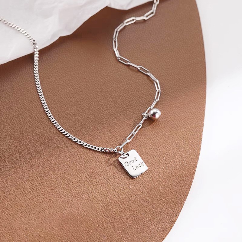 Kalung Sterling Silver 925 Bentuk Persegi Untuk Wanita