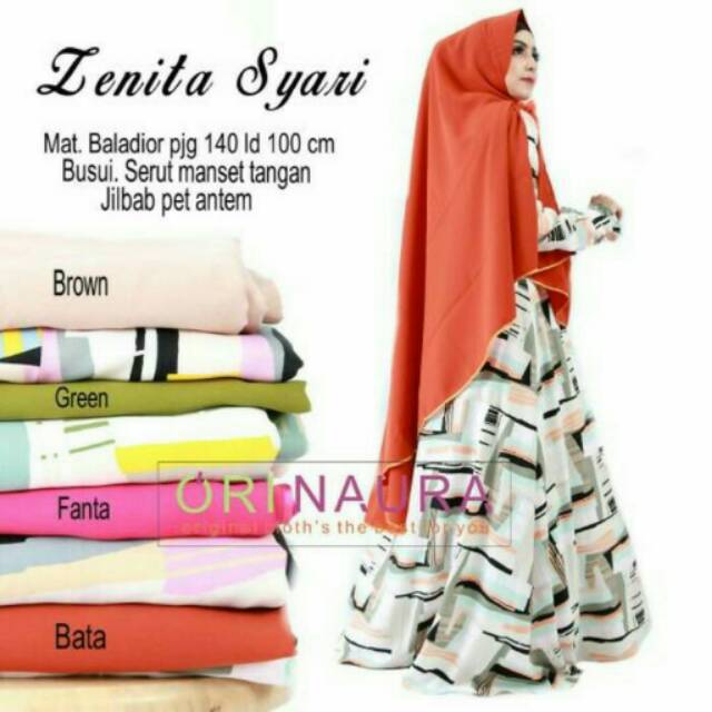 Gamis zenita set syari ori naura longdress maxi bordir