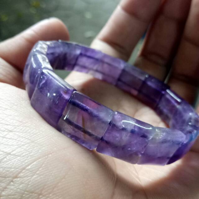 Gelang batu kecubung kotak