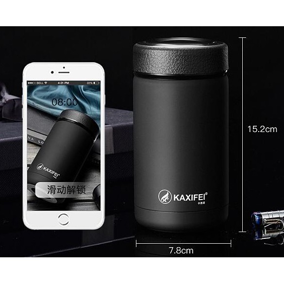 Botol Minum Thermos Mini Stainless Steel 400ML OneTwoCups Black