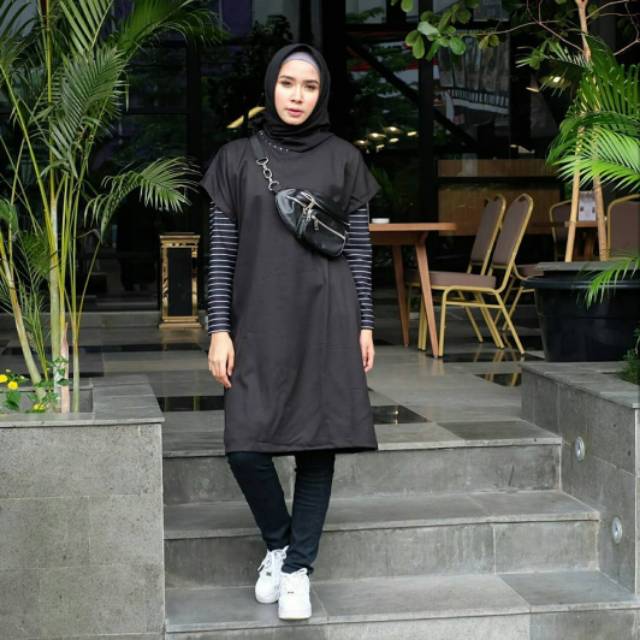Tunik wanita bahan Moscrepe elovee