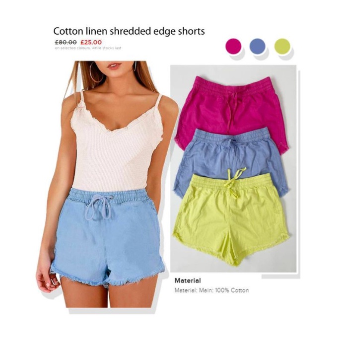 Gap cotton line  shredded edge short