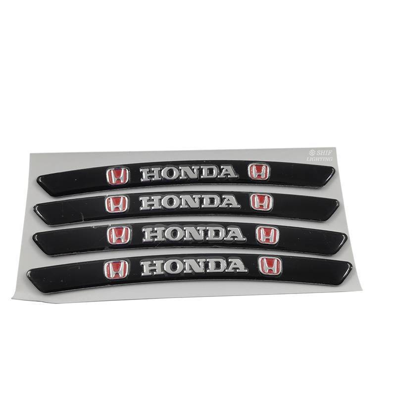 4pcs Stiker Emblem / Badge Logo Honda Bahan Aluminum Untuk Dekorasi Ban Mobil