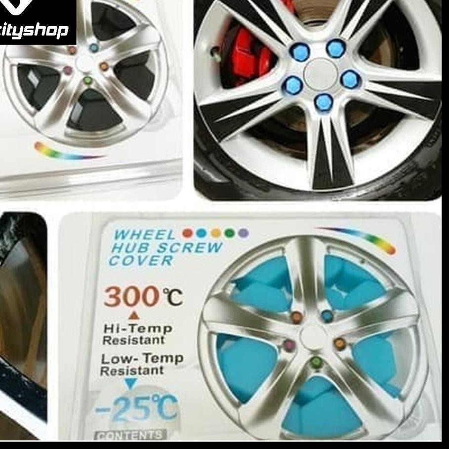➸ VSB159 Tutup Baut Silikon Lugnut Velg Silicone Car Wheel Cover Hub Screw ➵