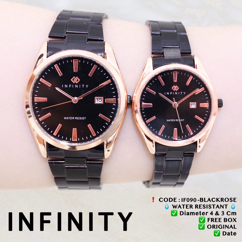 Jam tangan couple anti air original INFINITY free box khusus garansi 1 tahun IF083