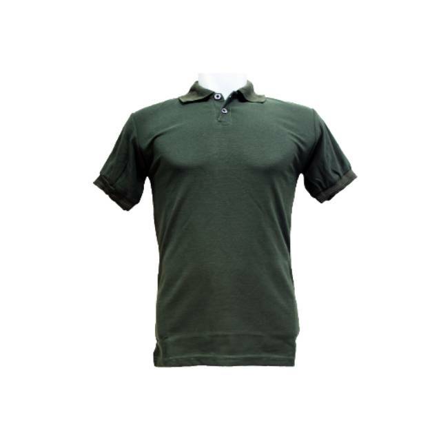 YB POLO SHIRT KAOS KERAH HIJAU TUA ARMY POLOS BAJU PRIA COWOK KAUS CASUAL TANGAN KATUN LENGAN PENDEK