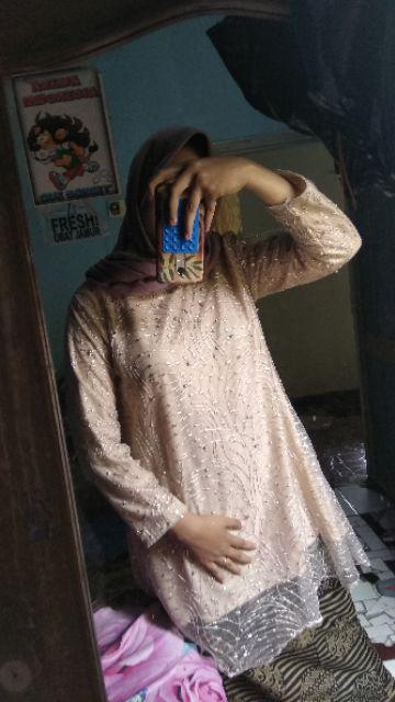 Couple Batik Shofia Brokat Tile Mutiara Original