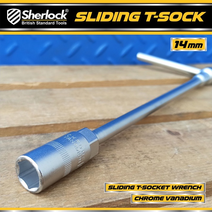 Kunci T - Type Socket 14 mm Sherlock Kunci Sok/Sock T (Gagang Slide/Geser)