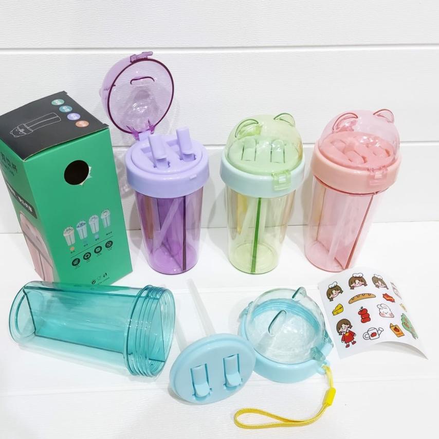 botol minum 2 sisi 2 sedotan botol minum anak karakter tk tempat minum 4G1