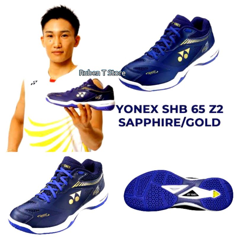 sepatu badminton yonex shb 65 z2m sapphire gold no 40