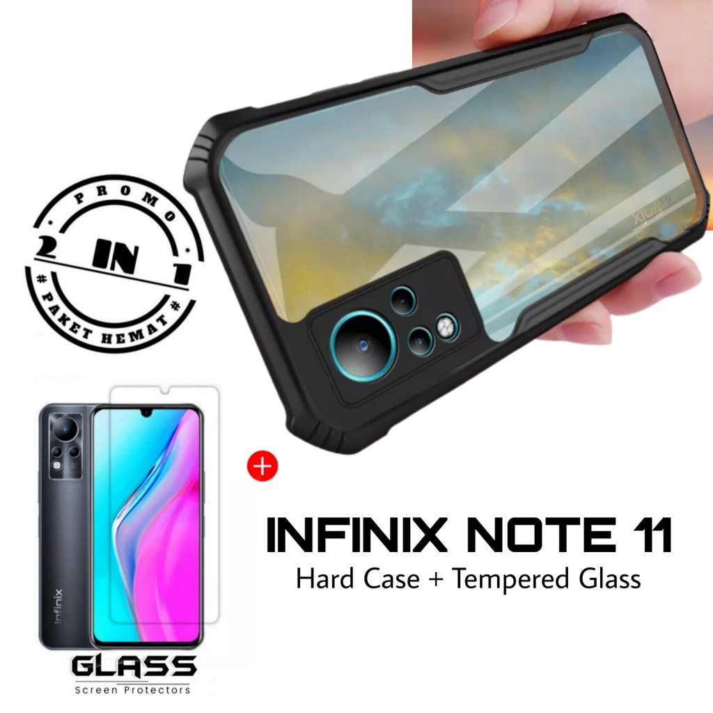 Case INFINIX NOTE 11 / INFINIX NOTE 11 NFC Hard Case Fusion Armor FREE Tempered Glass Layar Handphon