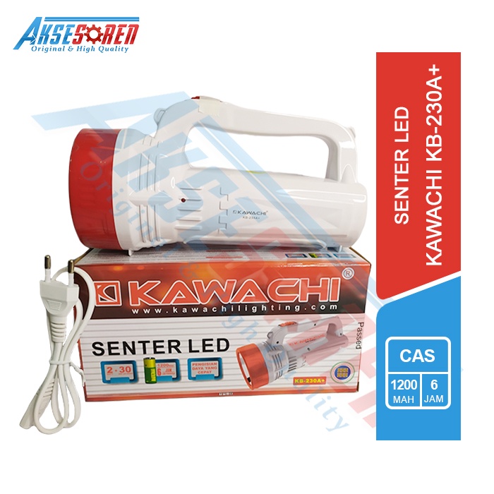 Senter LED KB-230A+ Kawachi [2 Watt + 30 SMD] / Lampu Emergency / Senter Besar Charger LED Flashligh