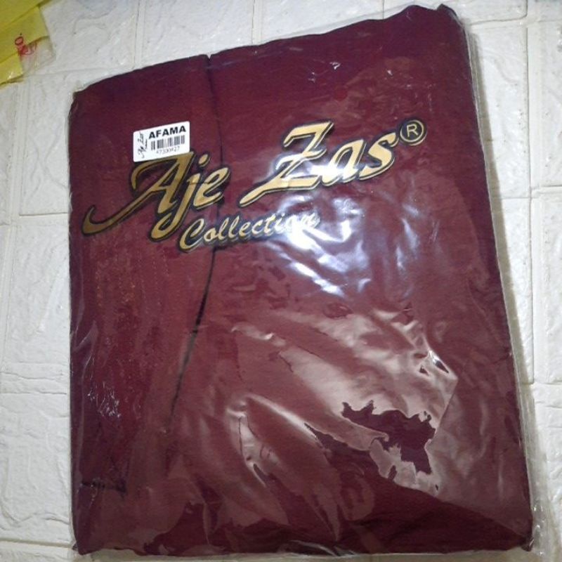 Aje zas khimar Afama ori Aje zas / jilbab cringkel jilbab instan jumbo / Bergo Instan Crinkle jumbo / kerudung syari-Maron gelap