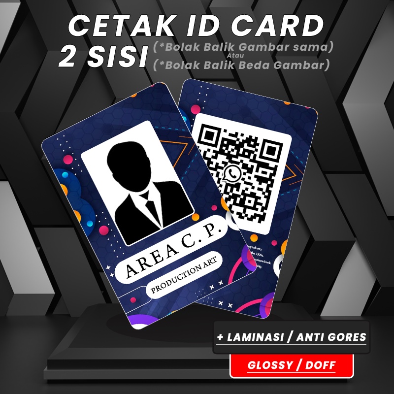 

Cetak Print ID Card 2 Sisi + Laminasi/Antigores/Cetak Kartu Identitas 2 Sisi