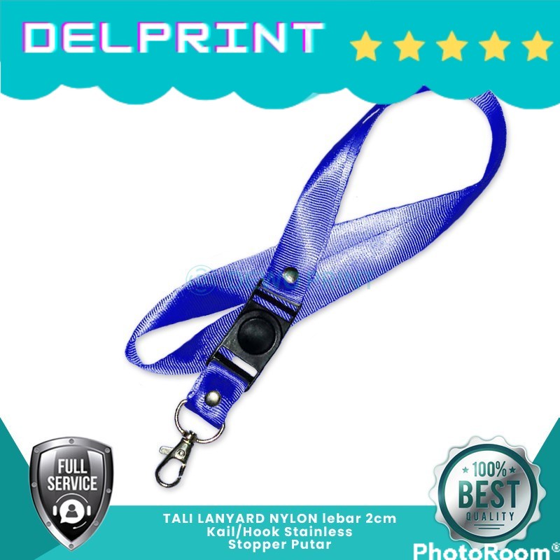 Jual Tali Id Card Lanyard Nylon Biru Benhur Tali Lanyard Id Card Nylon 