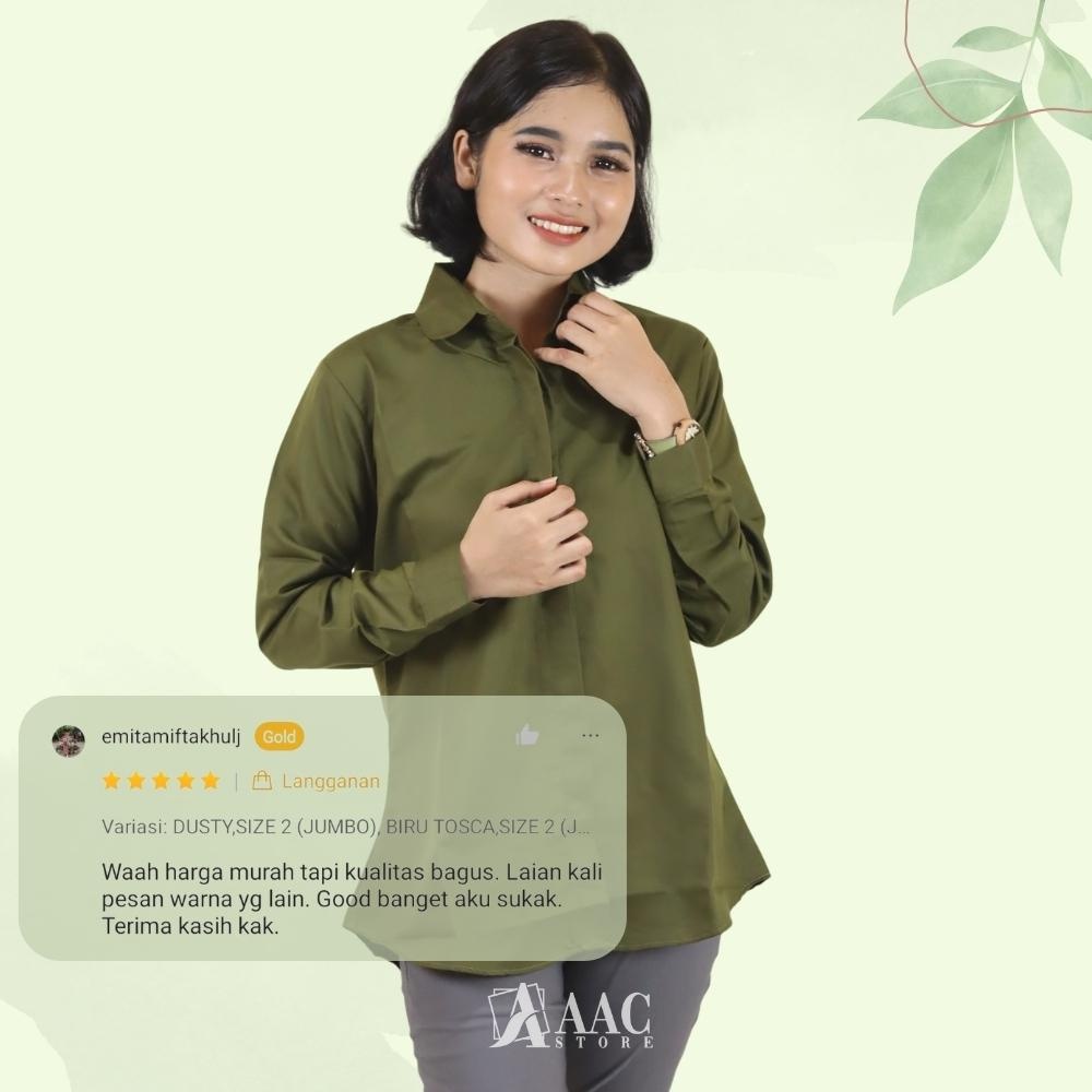 Kemeja Basic Wanita Blouse Lengan Panjang Toyobo