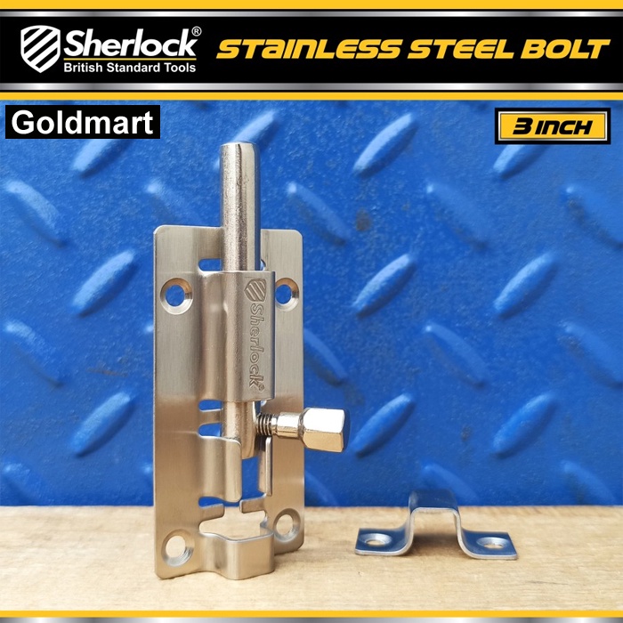 Grendel Slot Kunci Pintu Sherlock Stainless Steel 3 Inch