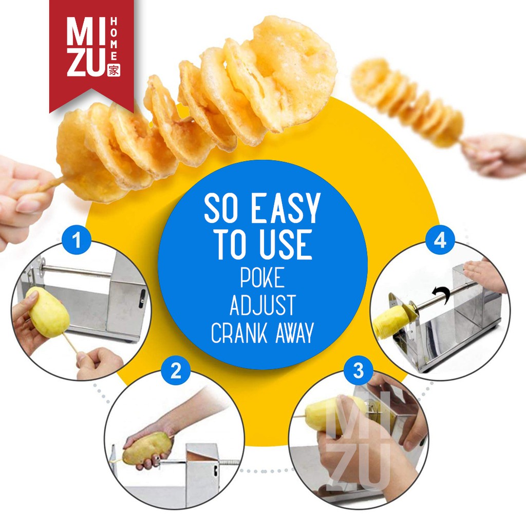 MIZU RASEN Tornado Potato Slicer MANUAL Machine Mesin Pemotong Kentang Spiral-2