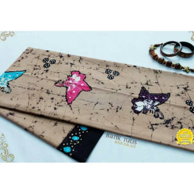 Batik Tulis Bakaran (MOTIF KUPU WARNA COKLAT SUSU)