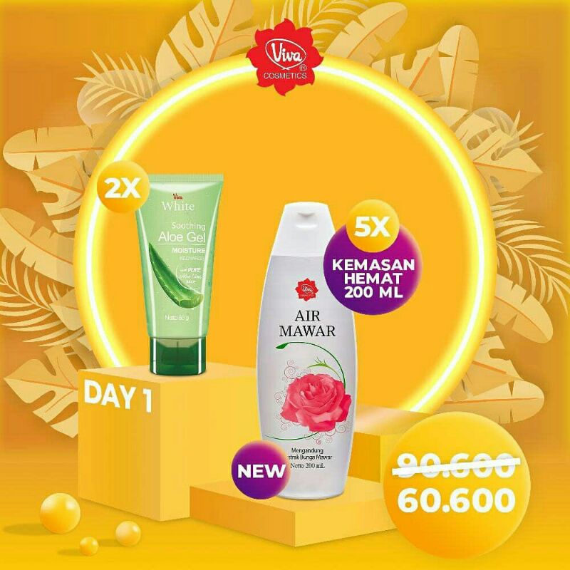 Paket Air Mawar 200 ML Aloe Gel Viva