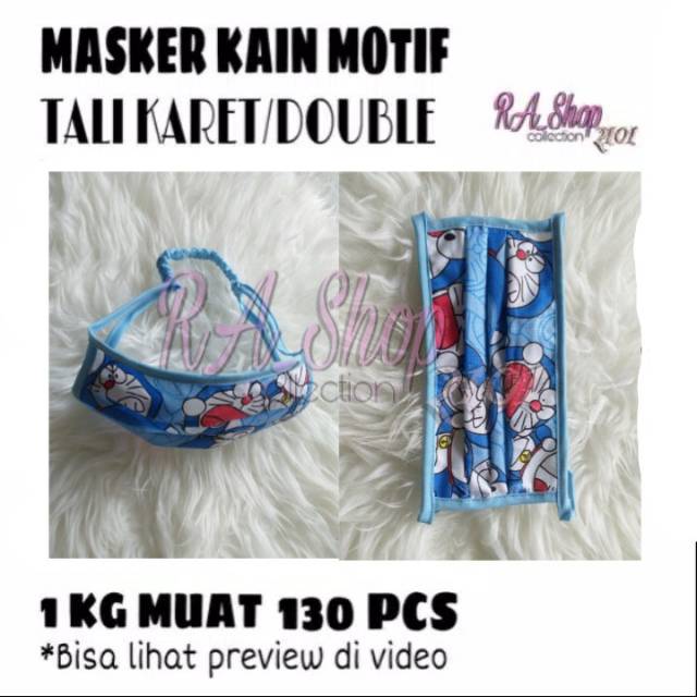  Masker  Kain  Motif  Tali  Sambung