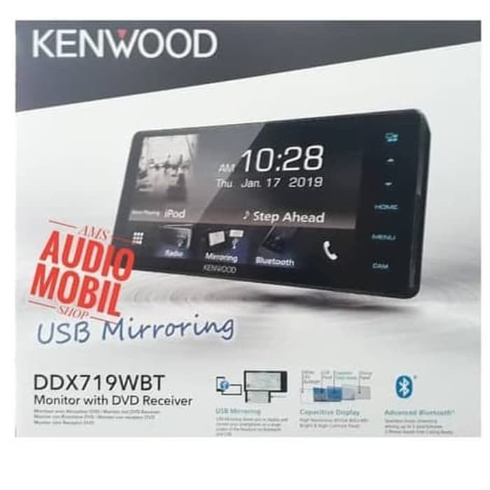 Kenwood DDX719WBT Head Unit Ddx-719Wbt Tape Mobil Double din Kenwood Murah