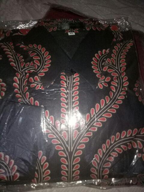 Kemeja Batik Prakasita Kuncoro Merah Batik Solo Halus Full Furing Seragam Batik