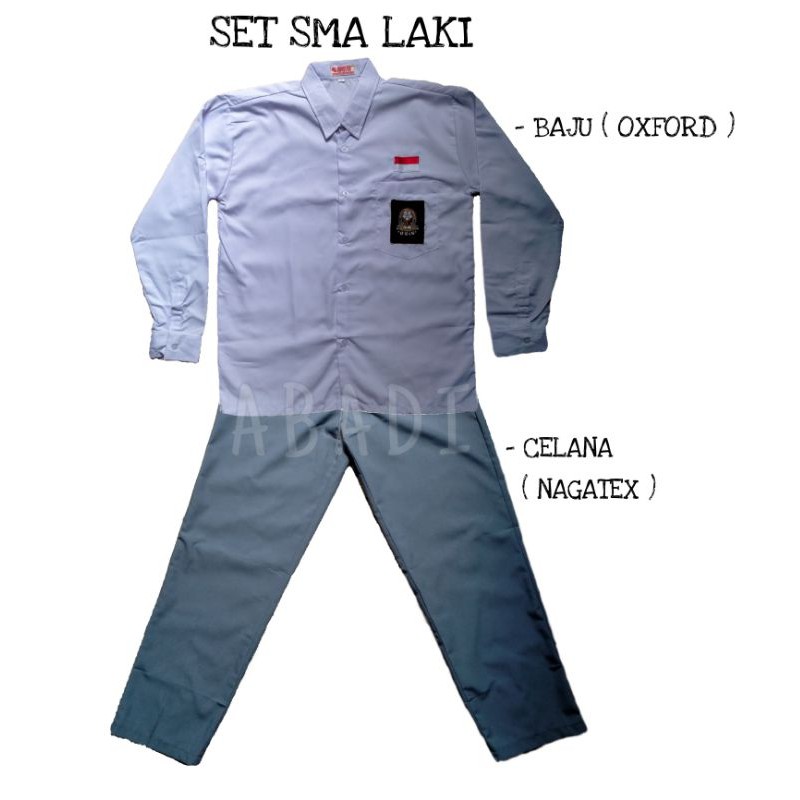 seragam sma laki lengan panjang non set